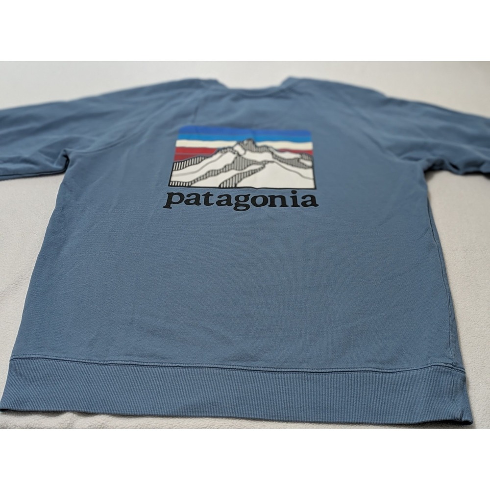 Patagonia Mens sweatshirt Line Logo Ridge Blue Crew Neck Medium